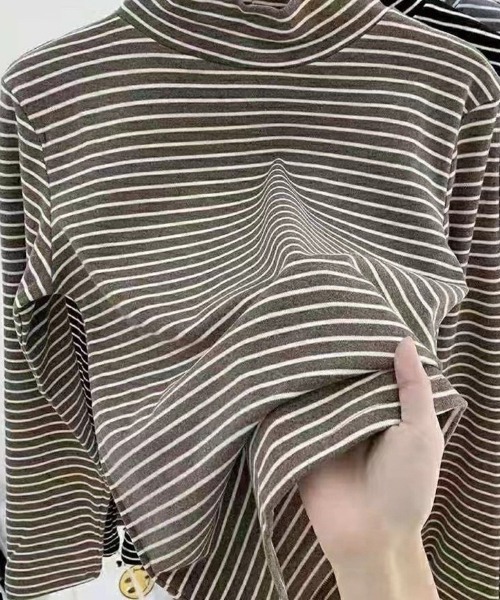 NANEA(ナネア)の「ボーダーハイネックT(Tシャツ/カットソー・レディース・アイボリー/ブラウン/ホワイト/ブラック・MEDIUM)」の18枚目の写真