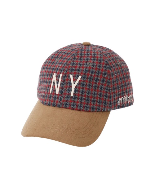 Manhattan Portage(マンハッタンポーテージ)の「NY EMB CHECK CAP(キャップ・メンズ・オフホワイト/グレー/ブラウン・FREE)」の2枚目の写真