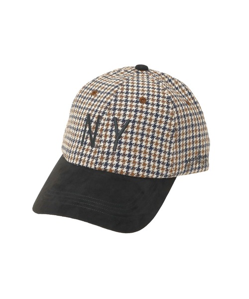 Manhattan Portage(マンハッタンポーテージ)の「NY EMB CHECK CAP(キャップ・メンズ・オフホワイト/グレー/ブラウン・FREE)」の1枚目の写真