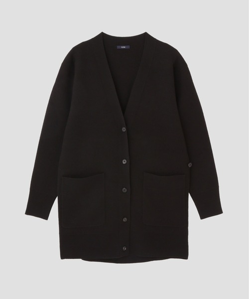 YLEVE(イレーヴ)の「YLEVE / ULTARAFINE MERINO WOOL MILLED KNIT CARDIGAN(カーディガン/ボレロ・レディース・ブラック/ワイン系・1)」の4枚目の写真