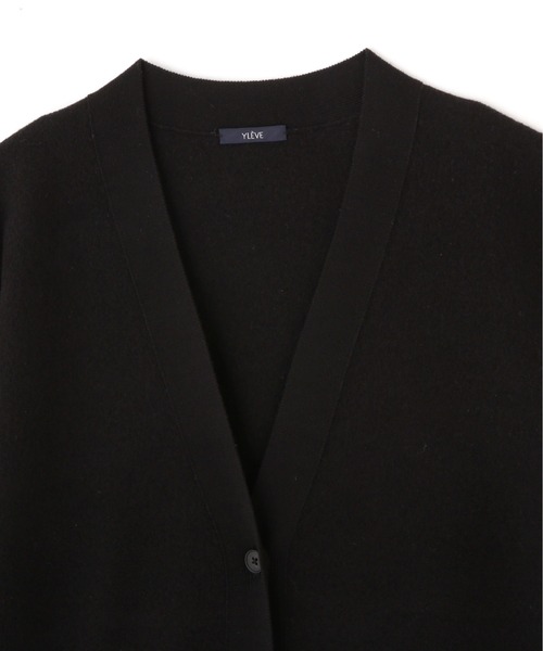 YLEVE(イレーヴ)の「YLEVE / ULTARAFINE MERINO WOOL MILLED KNIT CARDIGAN(カーディガン/ボレロ・レディース・ブラック/ワイン系・1)」の5枚目の写真