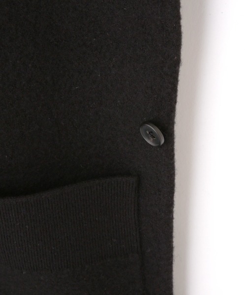 YLEVE(イレーヴ)の「YLEVE / ULTARAFINE MERINO WOOL MILLED KNIT CARDIGAN(カーディガン/ボレロ・レディース・ブラック/ワイン系・1)」の8枚目の写真