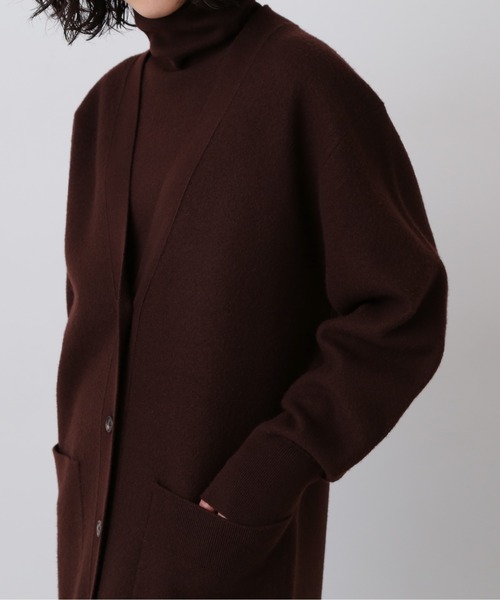 YLEVE(イレーヴ)の「YLEVE / ULTARAFINE MERINO WOOL MILLED KNIT CARDIGAN(カーディガン/ボレロ・レディース・ブラック/ワイン系・1)」の16枚目の写真