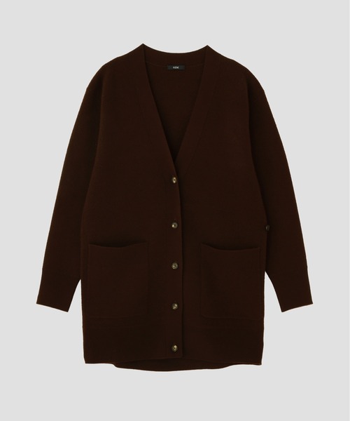 YLEVE(イレーヴ)の「YLEVE / ULTARAFINE MERINO WOOL MILLED KNIT CARDIGAN(カーディガン/ボレロ・レディース・ブラック/ワイン系・1)」の21枚目の写真