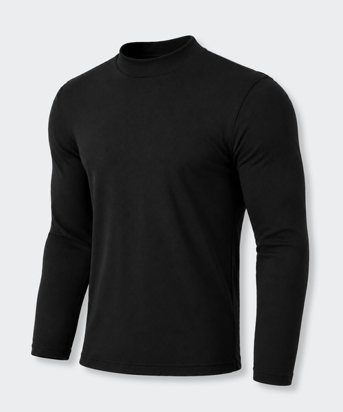 AFRESH(アフレッシュ)の「無地モックネック マッスルフィット ロングスリーブ(全3色)(Tシャツ/カットソー・メンズ・ブラック/モカ/チャコール・MEDIUM/LARGE/X-LARGE/XX-LARGE)」の1枚目の写真