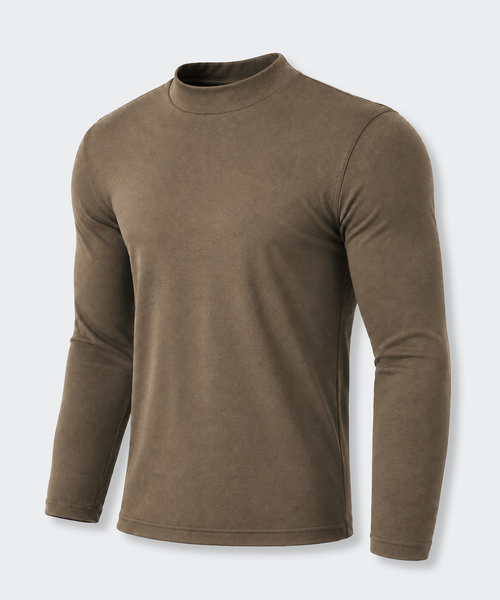 AFRESH(アフレッシュ)の「無地モックネック マッスルフィット ロングスリーブ(全3色)(Tシャツ/カットソー・メンズ・ブラック/モカ/チャコール・MEDIUM/LARGE/X-LARGE/XX-LARGE)」の3枚目の写真