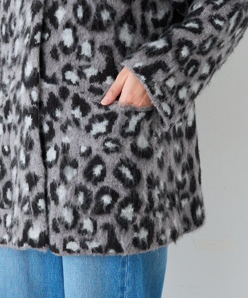 RIVE DROITE(リヴドロワ)の「レオパードニットジャケット(秋服/冬服)(ノーカラージャケット・レディース・ベージュ/グレー・FREE)」の14枚目の写真