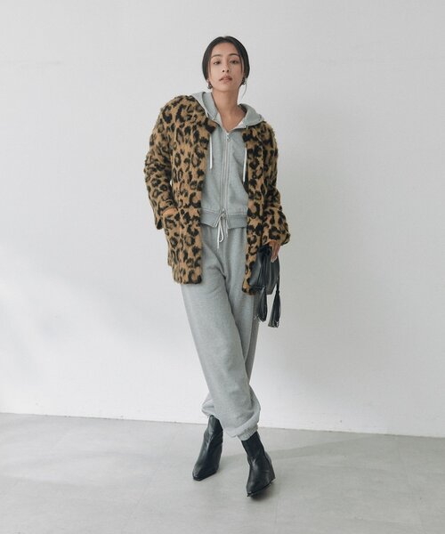 RIVE DROITE(リヴドロワ)の「レオパードニットジャケット(秋服/冬服)(ノーカラージャケット・レディース・ベージュ/グレー・FREE)」の16枚目の写真
