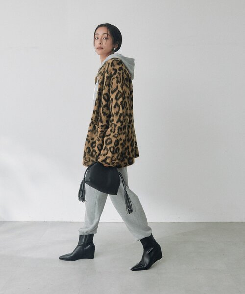 RIVE DROITE(リヴドロワ)の「レオパードニットジャケット(秋服/冬服)(ノーカラージャケット・レディース・ベージュ/グレー・FREE)」の17枚目の写真