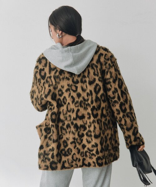 RIVE DROITE(リヴドロワ)の「レオパードニットジャケット(秋服/冬服)(ノーカラージャケット・レディース・ベージュ/グレー・FREE)」の21枚目の写真
