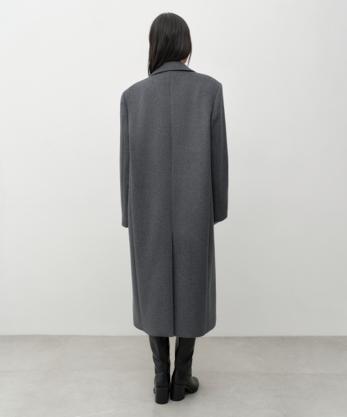 MUSINSA STANDARD WOMAN（ムシンサスタンダードウーマン）の「ウィメンズカシミヤブレンドオーバーショルダーシングルコート[ミディアムグレー]（チェスターコート・レディース・その他・MEDIUM/LARGE/X-SMALL/SMALL）」の2枚目の写真