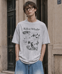 ROWDY（ラウディ）の「キラーホエールアーカイブTシャツ_メランジ（Tシャツ/カットソー）」