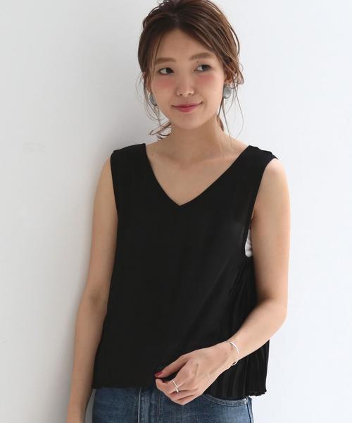 Another Edition(アナザーエディション)の「サイドプリーツノースリーブ/AEBFC ワキプリーツNSL◆(シャツ/ブラウス・レディース・ブラック/ナチュラル/ベージュ・FREE)」の2枚目の写真