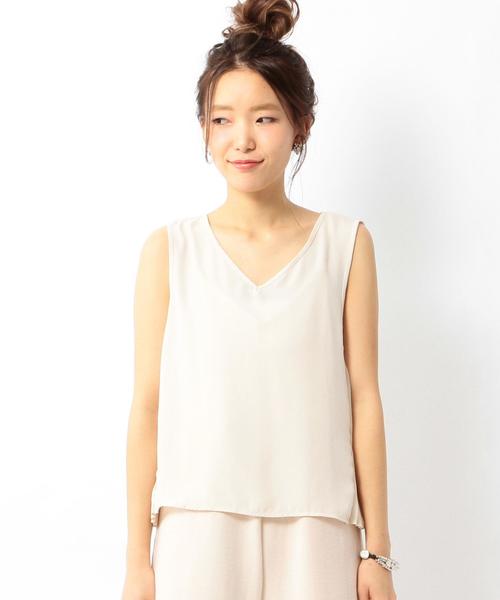 Another Edition(アナザーエディション)の「サイドプリーツノースリーブ/AEBFC ワキプリーツNSL◆(シャツ/ブラウス・レディース・ブラック/ナチュラル/ベージュ・FREE)」の4枚目の写真