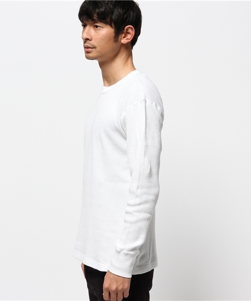 Abiding Aim(アバイディングエイム)の「【JEMORGAN】長袖ハニカムワッフルクルーネック Tシャツ(Tシャツ/カットソー・メンズ・ブラック/ホワイト・LARGE/MEDIUM)」の3枚目の写真
