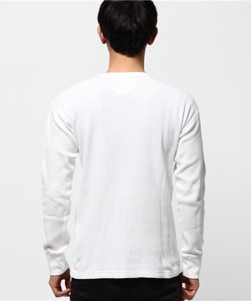 Abiding Aim(アバイディングエイム)の「【JEMORGAN】長袖ハニカムワッフルクルーネック Tシャツ(Tシャツ/カットソー・メンズ・ブラック/ホワイト・LARGE/MEDIUM)」の4枚目の写真