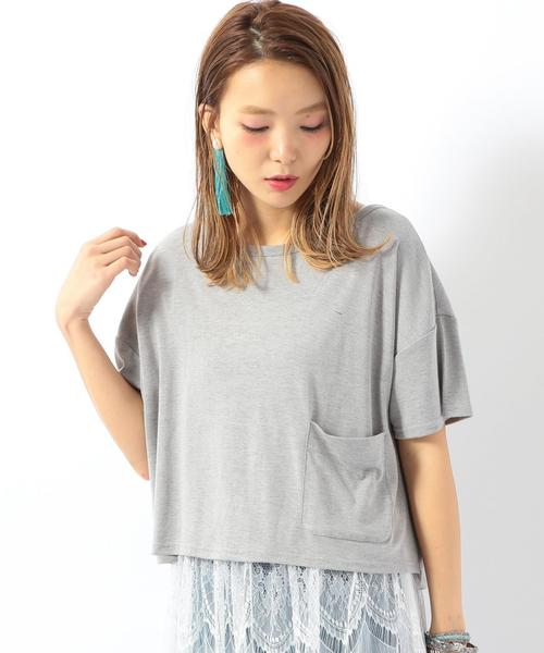 Another Edition（アナザーエディション）の「プレーティング変形Tシャツ/AEBC RLプレーティングヘンケイTee◆（Tシャツ/カットソー・レディース・ブラック/ライトグレー/ベージュ/ライトブルー・FREE）」の3枚目の写真