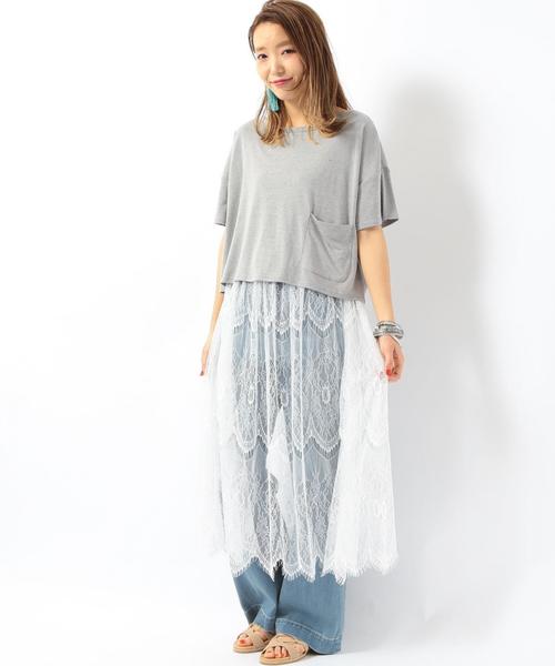 Another Edition（アナザーエディション）の「プレーティング変形Tシャツ/AEBC RLプレーティングヘンケイTee◆（Tシャツ/カットソー・レディース・ブラック/ライトグレー/ベージュ/ライトブルー・FREE）」の11枚目の写真