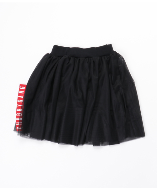 CHUBBYGANG（チャビーギャング）の「ビッグタグチュールスカート（スカート・キッズ・ブラック/ホワイト・140/160/110/130/120/100/150）」の3枚目の写真