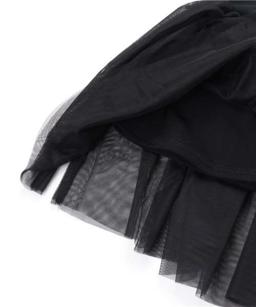 CHUBBYGANG（チャビーギャング）の「ビッグタグチュールスカート（スカート・キッズ・ブラック/ホワイト・140/160/110/130/120/100/150）」の5枚目の写真