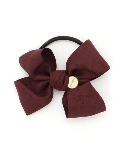 ANEMONE（アネモネ）の「スラブ織りミラーリボンのヘアゴム（ヘアゴム・レディース・カーキ/アイボリー/ネイビー/ベージュ/ブルー/ワイン/ブラック/ダークグレー・FREE）」の8枚目の写真