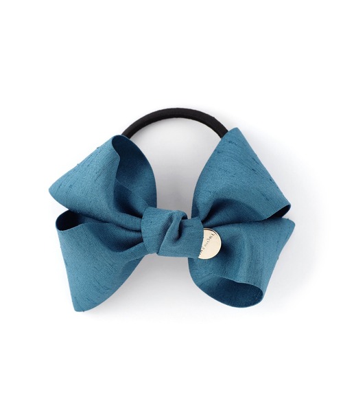 ANEMONE（アネモネ）の「スラブ織りミラーリボンのヘアゴム（ヘアゴム・レディース・カーキ/アイボリー/ネイビー/ベージュ/ブルー/ワイン/ブラック/ダークグレー・FREE）」の7枚目の写真