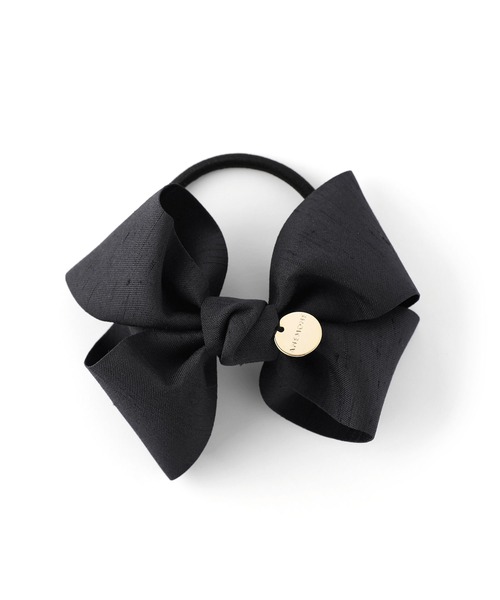 ANEMONE（アネモネ）の「スラブ織りミラーリボンのヘアゴム（ヘアゴム・レディース・カーキ/アイボリー/ネイビー/ベージュ/ブルー/ワイン/ブラック/ダークグレー・FREE）」の3枚目の写真