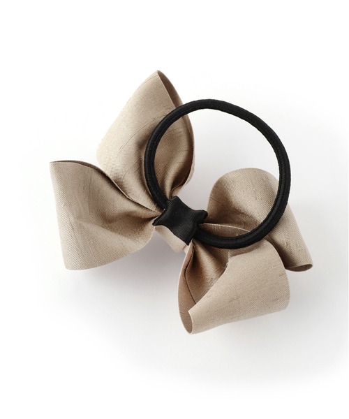 ANEMONE（アネモネ）の「スラブ織りミラーリボンのヘアゴム（ヘアゴム・レディース・カーキ/アイボリー/ネイビー/ベージュ/ブルー/ワイン/ブラック/ダークグレー・FREE）」の11枚目の写真