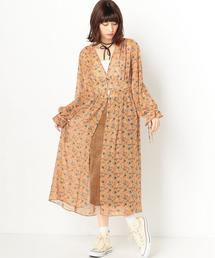 Another Edition | シフォンフラワープリントガウンワンピース/ AEBFC  ｼﾌｫﾝ S-FLOWER PRT◆(ワンピース)