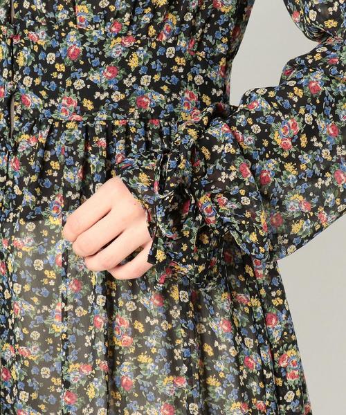 Another Edition(アナザーエディション)の「シフォンフラワープリントガウンワンピース/ AEBFC シフォン S-FLOWER PRT◆(ワンピース・レディース・ブラック/オレンジ・FREE)」の11枚目の写真