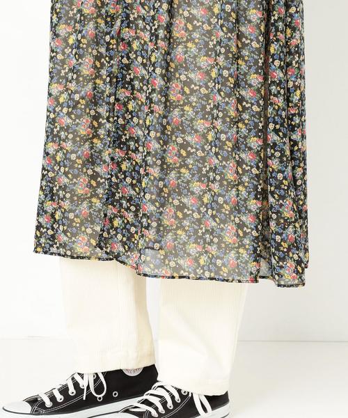 Another Edition(アナザーエディション)の「シフォンフラワープリントガウンワンピース/ AEBFC シフォン S-FLOWER PRT◆(ワンピース・レディース・ブラック/オレンジ・FREE)」の13枚目の写真