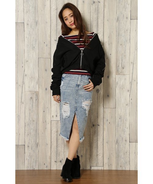 VENCEEXCHANGE（ヴァンスエクスチェンジ）の「オフショルMA-1                       （MA-1・レディース・ダークグリーン/ブラック・MEDIUM）」の11枚目の写真