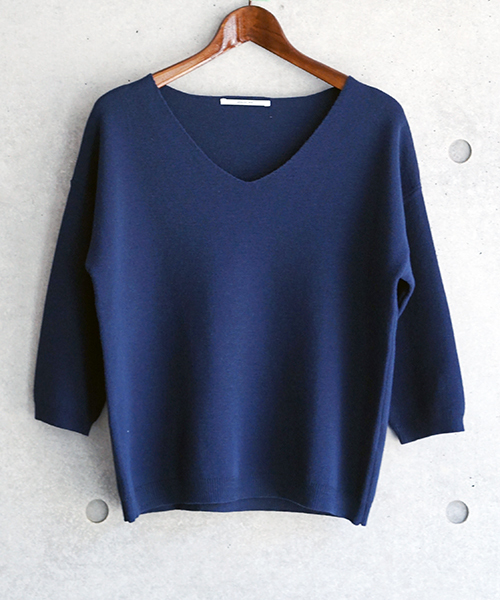 laboratory work（ラボラトリーワーク）の「クールラボミラノリブ Vプルオーバー（ニット/セーター・レディース・ピンク/イエロー/ネイビー/サックスブルー/オフホワイト・MEDIUM）」の16枚目の写真