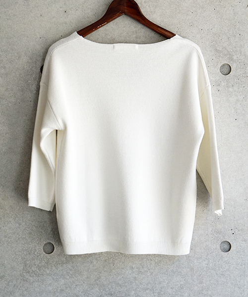 laboratory work（ラボラトリーワーク）の「クールラボミラノリブ Vプルオーバー（ニット/セーター・レディース・ピンク/イエロー/ネイビー/サックスブルー/オフホワイト・MEDIUM）」の10枚目の写真