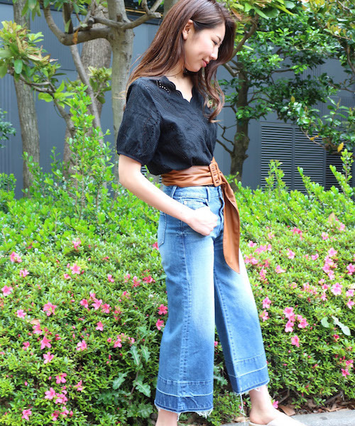 FREE'S MART（フリーズマート）の「【追加生産】スカラップ衿ブラウス（Tシャツ/カットソー・レディース・ホワイト/ブラック/ブルー/パープル・FREE）」の10枚目の写真