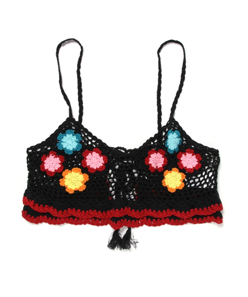 WEGO（ウィゴー）の「WEGO/フラワーニットビスチェ（ベスト・レディース・イエロー/ブラック・FREE）」の2枚目の写真