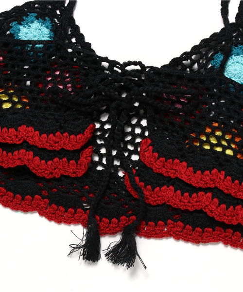 WEGO（ウィゴー）の「WEGO/フラワーニットビスチェ（ベスト・レディース・イエロー/ブラック・FREE）」の5枚目の写真