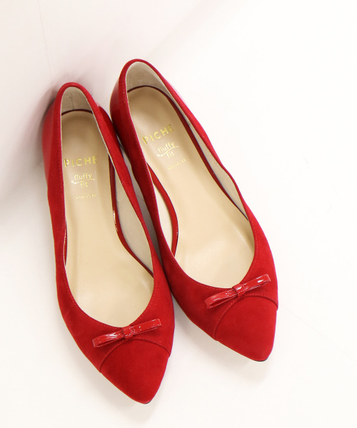 PICHE ABAHOUSE（ピシェ アバハウス）の「fluffy fitヒラリボンパンプス（パンプス・レディース・レッド/ブラック/ピンクベージュ/ネイビー・36/37/39/38/35/40/34）」の7枚目の写真