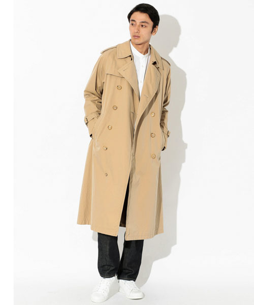 100年コート（ヒャクネンコート）の「＜100年コート＞エイジドクラシックダブルトレンチコート（トレンチコート・メンズ・ネイビー/ベージュ・S/L/M）」の3枚目の写真