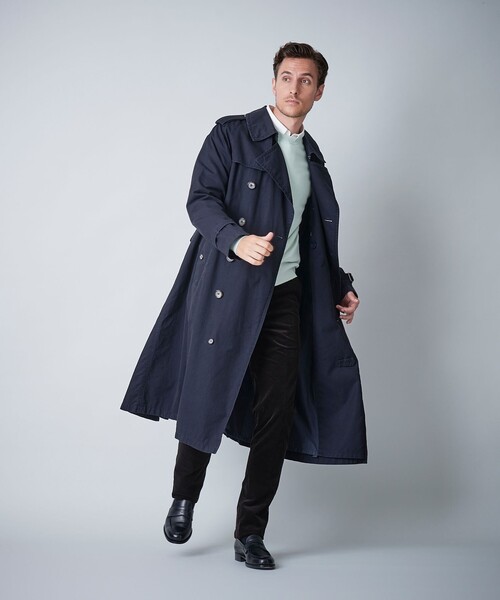 100年コート（ヒャクネンコート）の「＜100年コート＞エイジドクラシックダブルトレンチコート（トレンチコート・メンズ・ネイビー/ベージュ・S/L/M）」の15枚目の写真
