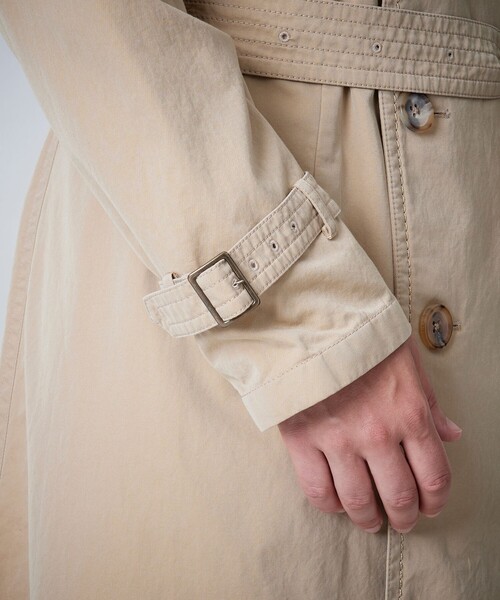 100年コート（ヒャクネンコート）の「＜100年コート＞エイジドクラシックダブルトレンチコート（トレンチコート・メンズ・ネイビー/ベージュ・S/L/M）」の11枚目の写真