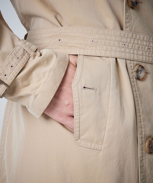 100年コート（ヒャクネンコート）の「＜100年コート＞エイジドクラシックダブルトレンチコート（トレンチコート・メンズ・ネイビー/ベージュ・S/L/M）」の10枚目の写真