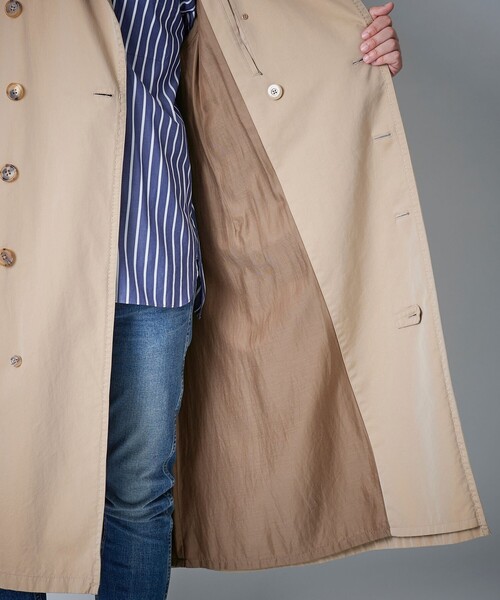 100年コート（ヒャクネンコート）の「＜100年コート＞エイジドクラシックダブルトレンチコート（トレンチコート・メンズ・ネイビー/ベージュ・S/L/M）」の6枚目の写真