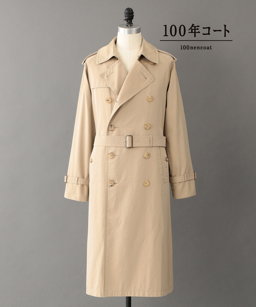 100年コート（ヒャクネンコート）の「＜100年コート＞エイジドクラシックダブルトレンチコート（トレンチコート・メンズ・ネイビー/ベージュ・S/L/M）」の5枚目の写真