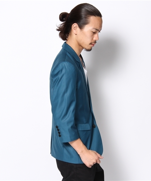 WEGO(ウィゴー)の「ノッチドテーラード7Sジャケット(テーラードジャケット・メンズ・ブラック/ライトグレー/ターコイズブルー/キャメル・MEDIUM/LARGE)」の5枚目の写真