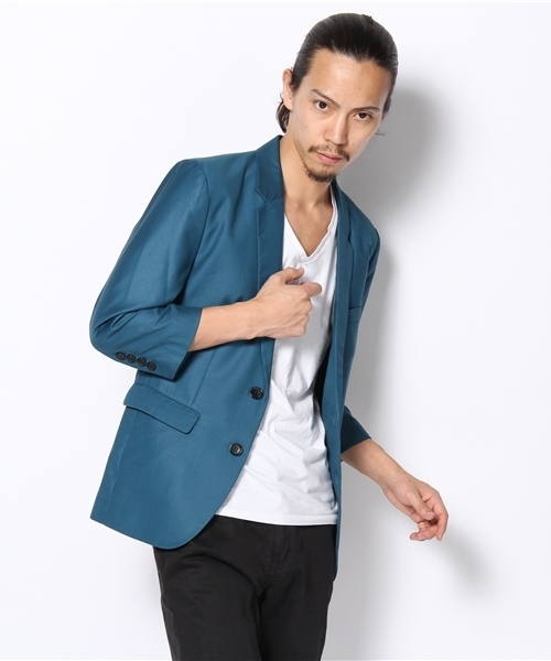 WEGO(ウィゴー)の「ノッチドテーラード7Sジャケット(テーラードジャケット・メンズ・ブラック/ライトグレー/ターコイズブルー/キャメル・MEDIUM/LARGE)」の7枚目の写真