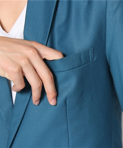 WEGO(ウィゴー)の「ノッチドテーラード7Sジャケット(テーラードジャケット・メンズ・ブラック/ライトグレー/ターコイズブルー/キャメル・MEDIUM/LARGE)」の9枚目の写真