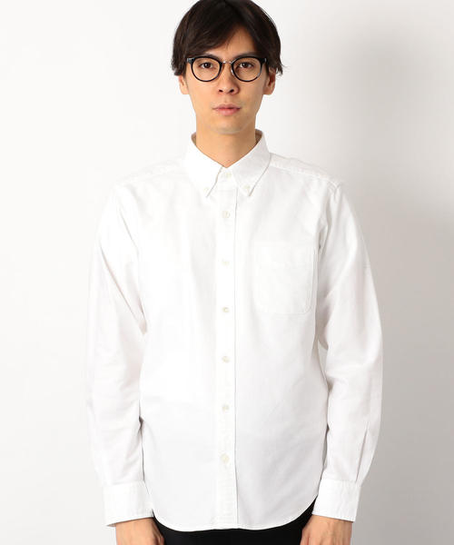 green label relaxing（グリーンレーベルリラクシング）の「SC オーガニック オックス ボタンダウン シャツ ◆（シャツ/ブラウス・メンズ・ネイビー/ライラック/ホワイト・MEDIUM/LARGE/SMALL/X-SMALL/X-LARGE）」の5枚目の写真