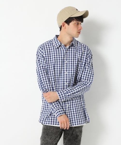 RAGEBLUE(レイジブルー)の「ブロードギンガムチェックシャツ /789002(シャツ/ブラウス・メンズ・パープル/グレー/ブルー・SMALL/MEDIUM/LARGE)」の2枚目の写真