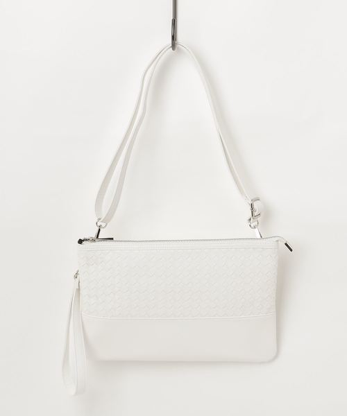 VENCEEXCHANGE(ヴァンスエクスチェンジ)の「編み込みクラッチバッグ(クラッチバッグ・メンズ・ホワイト/ブラック/ブルー・FREE)」の1枚目の写真